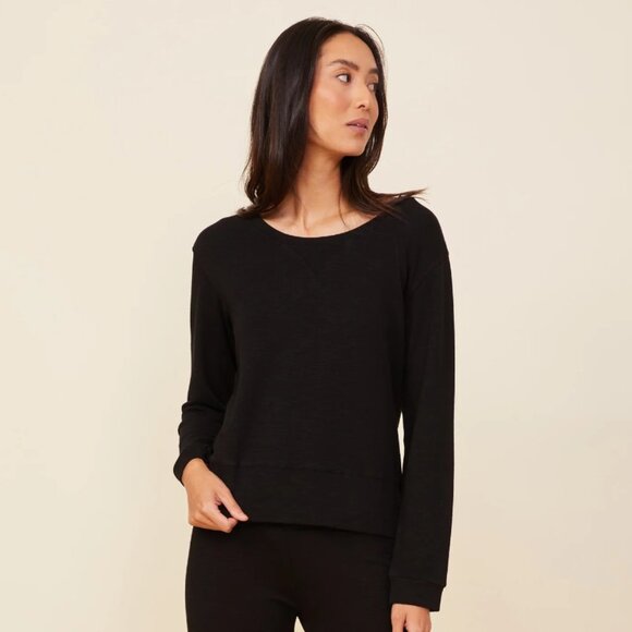 Monrow Sweaters - NWT Monrow | Supersoft Crew Neck Sweatshirt Black Size XXL